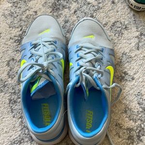 Nike Fitsole light blue with lime green swish